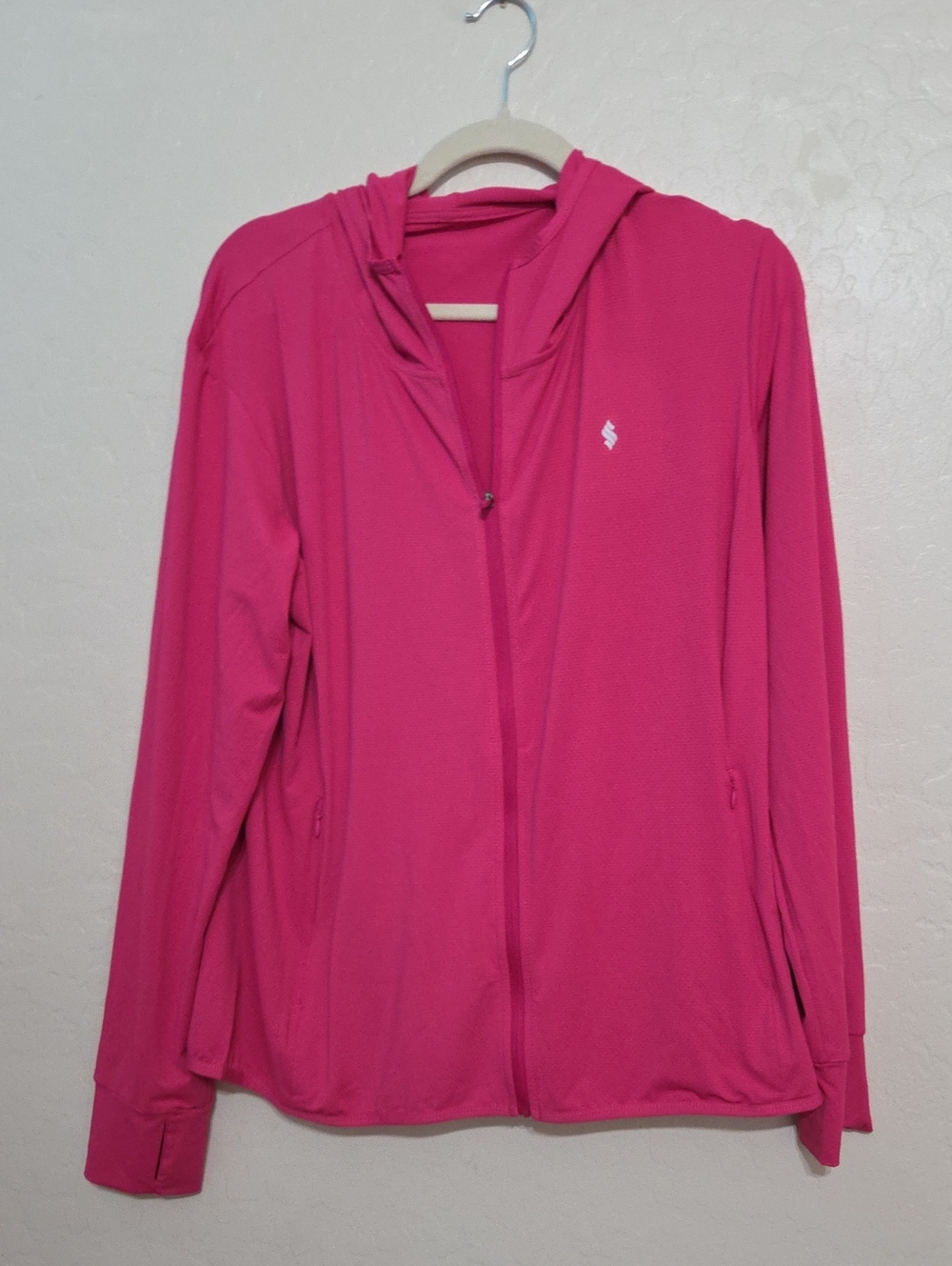 Women’s Hot Pink Hooded Zip-Up Lightweight Jacket 50 Spf